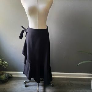 H&M Ruffles and Layers Midi Black Skirt NWT Size 8